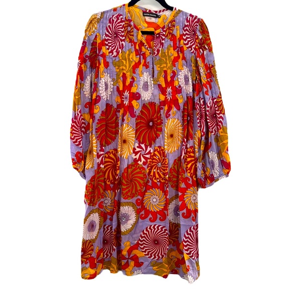 Antik Batik Dresses & Skirts - Antik Batik Anthropologie Floral Paisley Pleated Sequin Embroidery Tunic Dress M